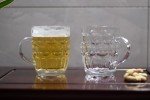 BothEarn 1 Pint Dimpled Beer Mug Set of 4 - Heavy British Pub Thick Glass with Handle - Stein Cup for Beer Lover in Home Party BBQ