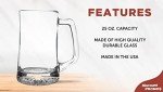 DISCOUNT PROMOS ARC Glass Beer Mugs 25 oz. Set of 6, Bulk Pack - Great for Octoberfest, Pub, Restaurant - Clear