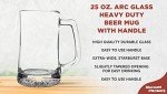 DISCOUNT PROMOS ARC Glass Beer Mugs 25 oz. Set of 6, Bulk Pack - Great for Octoberfest, Pub, Restaurant - Clear