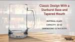 DISCOUNT PROMOS ARC Glass Beer Mugs 25 oz. Set of 6, Bulk Pack - Great for Octoberfest, Pub, Restaurant - Clear