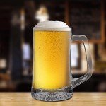 DISCOUNT PROMOS ARC Glass Beer Mugs 25 oz. Set of 6, Bulk Pack - Great for Octoberfest, Pub, Restaurant - Clear