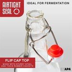 Ilyapa 12oz Clear Glass Beer Bottles for Home Brewing - 12 Pack with Flip Caps for Beer Bottling