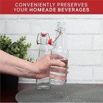 Ilyapa 12oz Clear Glass Beer Bottles for Home Brewing - 12 Pack with Flip Caps for Beer Bottling