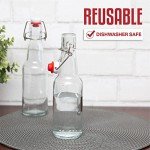 Ilyapa 12oz Clear Glass Beer Bottles for Home Brewing - 12 Pack with Flip Caps for Beer Bottling