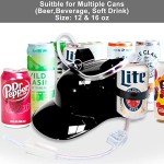 Ekkhysis Beer Hat,Funny Hat for Drinking Soda,Beer Helmet,Drinking Accessories Gifts for Man (2-Black)