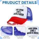 Jiuguva 2 Pieces Funny Trucker Cap You Look Like I Need A Beer Retro Baseball Cap Adjustable Mesh Adult Hat for The Oktoberfest German Beer Party