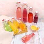 CAKKVDE 12 Pack 16oz Swing Top Glass Bottles,Flip Top Glass Bottle,Square Bottles with Airtight Stoppers for Kombucha, Kefir, Vanilla Extract, Beer