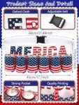 BOARDFEB 2 Pcs Fourth of July Patriotic Beverage Beer Belt Holder and USA Mullet Hat Brown Wig Costume Set Outfit Accessories Unisex Themed USA Americana Flag Merica Beer Gift