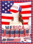 BOARDFEB 2 Pcs Fourth of July Patriotic Beverage Beer Belt Holder and USA Mullet Hat Brown Wig Costume Set Outfit Accessories Unisex Themed USA Americana Flag Merica Beer Gift