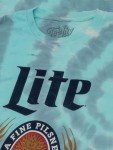 Tee Luv Men's Miller Lite Beer Tie Dye Shirt, Coral Reef, XL