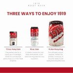 1919 Draft Root Beer Soda, 5 Liter Pony Keg, Caffeine-Free, Real Sugar and Real Vanilla, Small Batch, Creamy, Full Bodied, Family-Founded, Birthday Parties, Sporting Events, Made in USA