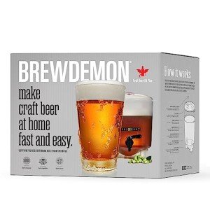 BrewDemon Premium Beer Kit with Bottles - Conical Fermenter Eliminates Sediment and Makes Great Tasting Home Made Beer - 1 Gal. Recipe Included