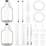 Ziliny 2 Set Mead Making Kit Complete for Home Brewing Starter Sets Includes 1 Gallon Glass Carboy, Auto Siphon, Hydrometer, Alcohol Percentage Tester Jar, Bottle Filler, Airlock, Plug Funnel