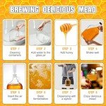 Ziliny 2 Set Mead Making Kit Complete for Home Brewing Starter Sets Includes 1 Gallon Glass Carboy, Auto Siphon, Hydrometer, Alcohol Percentage Tester Jar, Bottle Filler, Airlock, Plug Funnel