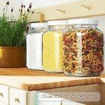 2 Pack 1 Gallon Large Fermentation Jars w 2 SCREW Lid and 3 Airlock - 100% Airtight Lid, Wide Mouth Glass Jar, Pickle Jar w Scale Mark for Sourdough Starter