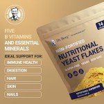Dr. Berg Premium Nutritional Yeast Flakes - Delicious Non-Fortified Nutritional Yeast with Naturally Occurring B Vitamins - 8oz