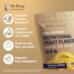 Dr. Berg Premium Nutritional Yeast Flakes - Delicious Non-Fortified Nutritional Yeast with Naturally Occurring B Vitamins - 8oz