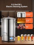 FOHERE Electric Brewing System, 9.2 Gal/35 L Brewing Pot, All-in-One Home Beer Brewer, Stainless Steel Mash Boil Device with 7-step Programmable Mashing Process,10 Recipe Memory (Silver)