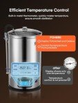 FOHERE Electric Brewing System, 9.2 Gal/35 L Brewing Pot, All-in-One Home Beer Brewer, Stainless Steel Mash Boil Device with 7-step Programmable Mashing Process,10 Recipe Memory (Silver)