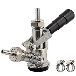 Keg Coupler, Sankey D Tap with 304 Stainless Steel Probe, Keg Coupler D System with Black Handle & Hose Clamp, D Style,Sankey D Tap for 5/16" ID Hose