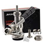 Keg Coupler, Sankey D Tap with 304 Stainless Steel Probe, Keg Coupler D System with Black Handle & Hose Clamp, D Style,Sankey D Tap for 5/16" ID Hose