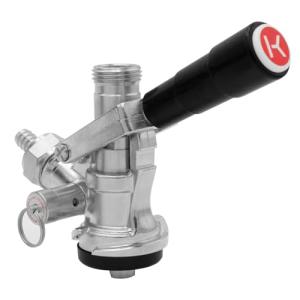 Kegco KC KT86S-L European Beer Keg Tap Coupler Kegerator S System with Lever Handle, Black