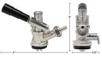 Kegco KC KT86S-L European Beer Keg Tap Coupler Kegerator S System with Lever Handle, Black