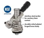 Kegco KC KT86S-L European Beer Keg Tap Coupler Kegerator S System with Lever Handle, Black