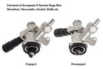 Kegco KC KT86S-L European Beer Keg Tap Coupler Kegerator S System with Lever Handle, Black