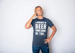 Mens I Wonder If Beer Thinks About Me Too Funny Sarcastic Drinking Tee Funny T Shirts Saint Patrick's Day Apparel for Men Cool Beer Short Sleeve Novelty Green XL