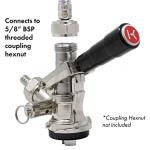 Kegco KC KT86S-L European Beer Keg Tap Coupler Kegerator S System with Lever Handle, Black