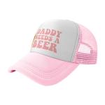 Daddy Needs A Beer Funny Trucker Hat for Women Men Adult Humor Cap Gag Baseball Cap Pink