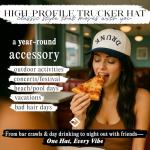 Two Tone Vintage Snapback Hat - Drunk (Upside Down) - Navy/Beige
