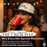 Two Tone Vintage Snapback Hat - Drunk (Upside Down) - Navy/Beige