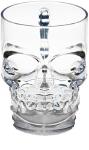 Circleware Skull Face Beer Mug Drinking Glasses with Handle, Set of 2, Heavy Base Funny Entertainment Glassware for Water, Juice and Halloween Decorations Beverage Gifts, 17.6 oz.