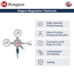 Kegco KC LH-542 Premium Pro Series Dual Gauge Co2 Draft Beer Regulator, Chrome