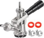 Keg Coupler for Sankey D System Beer Keg Tap Dispenser-304 Stainless Steel Probe, Beer Kegerator Tap D-Type Sankey Keg Coupler fit for I.D1/4", 3/16" Draft Beer Line & 5/16'' Gas Line with Hose Clamps