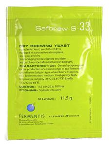 Fermentis HF-QBDC-W0OI Safbrew S-33 Dry Yeast - 11.5g
