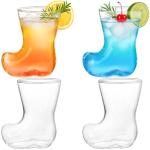 Youeon 12oz Boot Shaped Drinking Glasses Set of 4, Novelty Cowboy Beer Glasses, Fun Cocktail Juice Cups for Hot & Cold Drinks, Party, Bar, Oktoberfest, Western Theme Decor