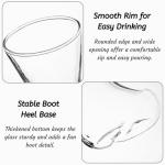 Youeon 12oz Boot Shaped Drinking Glasses Set of 4, Novelty Cowboy Beer Glasses, Fun Cocktail Juice Cups for Hot & Cold Drinks, Party, Bar, Oktoberfest, Western Theme Decor