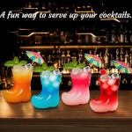 Youeon 12oz Boot Shaped Drinking Glasses Set of 4, Novelty Cowboy Beer Glasses, Fun Cocktail Juice Cups for Hot & Cold Drinks, Party, Bar, Oktoberfest, Western Theme Decor