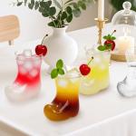 Youeon 12oz Boot Shaped Drinking Glasses Set of 4, Novelty Cowboy Beer Glasses, Fun Cocktail Juice Cups for Hot & Cold Drinks, Party, Bar, Oktoberfest, Western Theme Decor