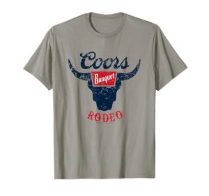 Coors Banquet Rodeo Distressed Bull Horns Badge T-Shirt