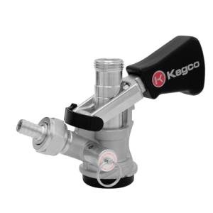 Kegco KC KTS97D-W D System Keg Tap with Black Lever Click Handle, Stainless Steel