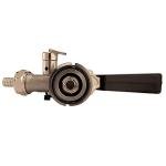 Kegco KC KTS97D-W D System Keg Tap with Black Lever Click Handle, Stainless Steel