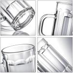 ZENFUN 8 Pack Glass Beer Mugs, 14 Oz Heavy Wine Glasses with Handle & Stainless Steel Straws, Summer Beer Glass Steins Pub Drinking Mugs for Juice, Iced Tea