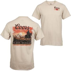 Coors Sunset in Golden Colorado Front and Back Print T-Shirt (as1, Alpha, l, Regular, Regular)
