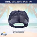 Corona Extra Truck Hat, Mesh Adjustable Snapback Trucker Hat with Bottle Opener Curved Brim, Tan, One Size