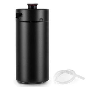 128 OZ- Hgkeke Mini Keg Growler 304 Stainless Steel Mini Keg Matte Black Powder Coated Portable Beer Growler Pressurized Growler Keep Beverage Fresh Keeg Beer Fresh for Homebrew