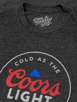 Tee Luv Men's Coors Light Shirt - Cold As The Rockies Coors Beer T-Shirt, Charcoal Gray, L